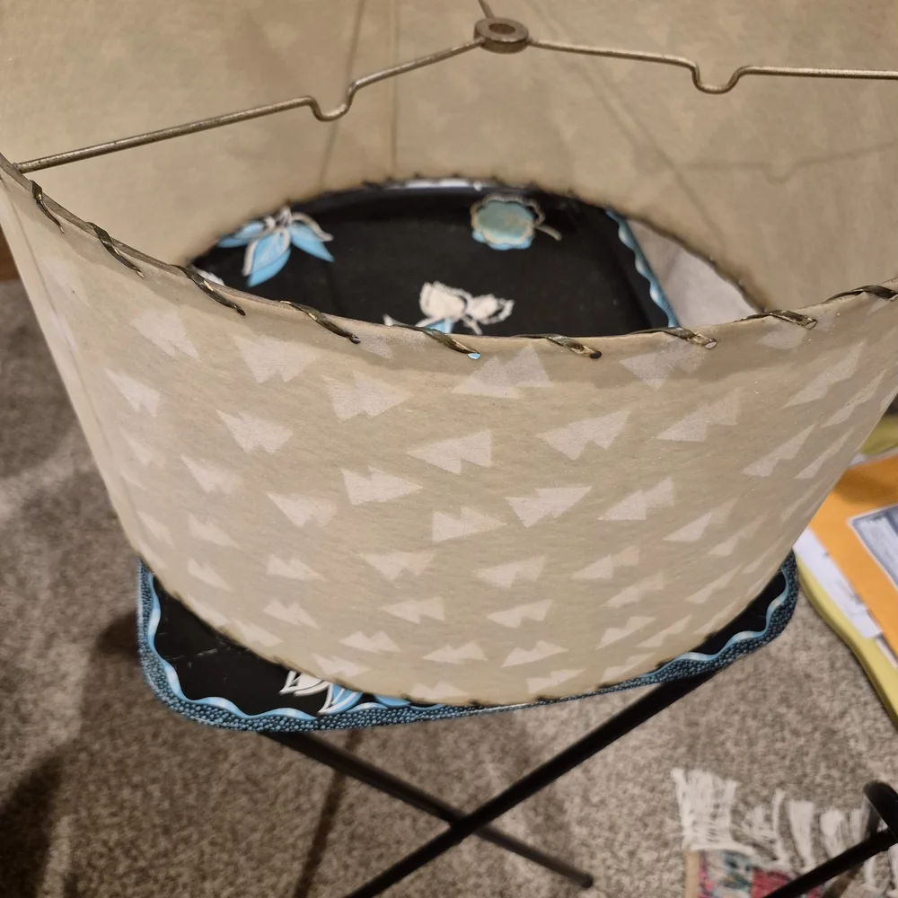 Geometric Patterned Beige Lampshade - Picture 2 of 4